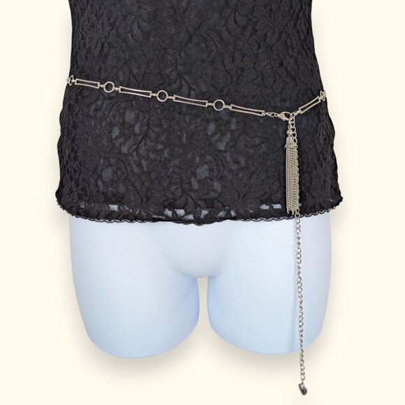 (2/$20) Vintage Metal Link Tasselled Accent Belt - Picture 1 of 6